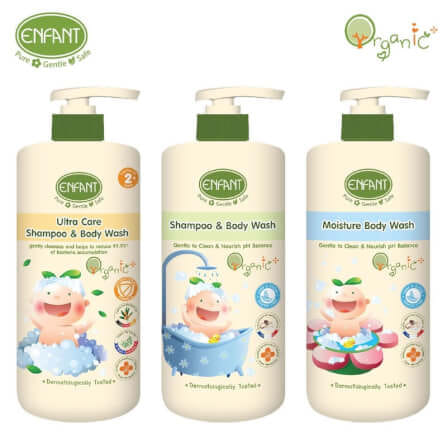 เจลอาบน้ำและสระผม อองฟองต์ สูตรอ่อนโยน 2in1 Organic Plus 300ml. Enfant	 		 		_3